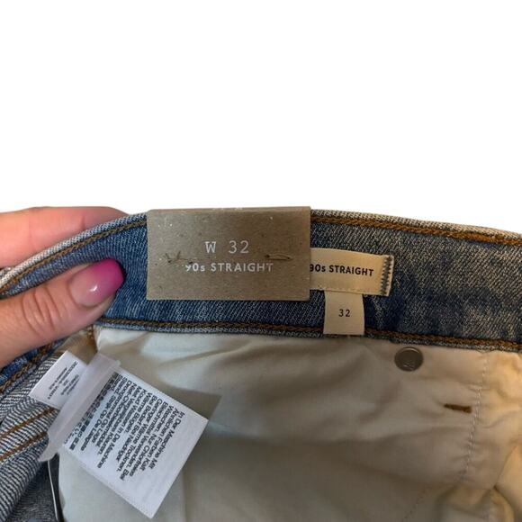 Madewell 90s Straight Jeans High Rise Size 32 Blue Denim Magic Pockets NWT - Picture 9 of 11